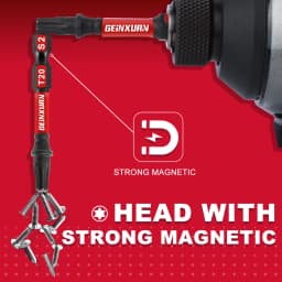 Geinxurn 2 Inches T7-T40 Torx Screwdriver Bit Set,Impact Tough Magnetic S2 Alloy Steel Star Bit with Base