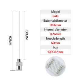 12 Pack 8G-25G 50mm Stainless Steel Dispensing Needle Tip Blunt Syringe Needle 2 Inches for Refilling Glue Syringes