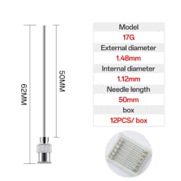 12 Pack 8G-25G 50mm Stainless Steel Dispensing Needle Tip Blunt Syringe Needle 2 Inches for Refilling Glue Syringes