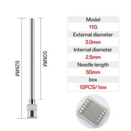12 Pack 8G-25G 50mm Stainless Steel Dispensing Needle Tip Blunt Syringe Needle 2 Inches for Refilling Glue Syringes