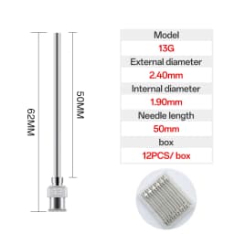 12 Pack 8G-25G 50mm Stainless Steel Dispensing Needle Tip Blunt Syringe Needle 2 Inches for Refilling Glue Syringes