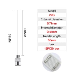 12 Pack 8G-25G 50mm Stainless Steel Dispensing Needle Tip Blunt Syringe Needle 2 Inches for Refilling Glue Syringes