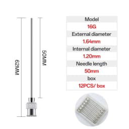 12 Pack 8G-25G 50mm Stainless Steel Dispensing Needle Tip Blunt Syringe Needle 2 Inches for Refilling Glue Syringes