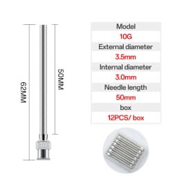 12 Pack 8G-25G 50mm Stainless Steel Dispensing Needle Tip Blunt Syringe Needle 2 Inches for Refilling Glue Syringes