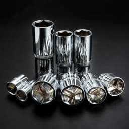 Hex Socket Wrench Head Set 1/4 3/8 1/2 Short Long Socket Deep Nut Driver Sleeve Spanner End Ratchet Tool With Holder