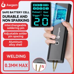 Awgem 90 Gears Adjustable Spot Welder Portable Handheld Spot Welding Machine Energy Storage Spot Welding DIY for 18650 Battery