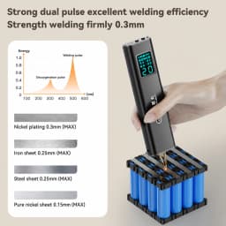 Awgem 90 Gears Adjustable Spot Welder Portable Handheld Spot Welding Machine Energy Storage Spot Welding DIY for 18650 Battery
