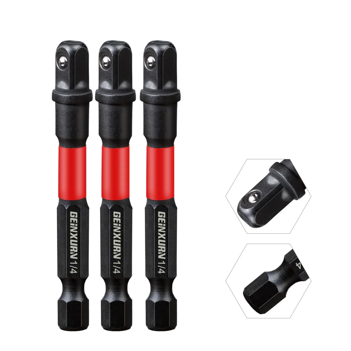 Geinxurn 1/4" Impact Socket Driver Set,3Inches Extension Bit with Holder, Adapt Your Power Drill to High Torque Impact Wrench