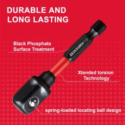 Geinxurn 1/4" Impact Socket Driver Set,3Inches Extension Bit with Holder, Adapt Your Power Drill to High Torque Impact Wrench