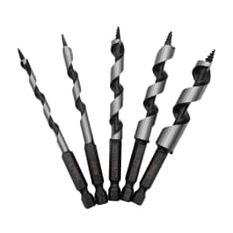 5pc 100mm Carpenter Auger Bits 5-12mm Hexagonal Handle Twist Drill Hand Spiral Reamer Power Tool Accessories Set