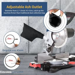 3 Set Dust Collector Bag for 255 Model Miter Saw with Adjustable Dust Jacket Stand and Zipper, Edge Planer Belt Sander Dust Bags