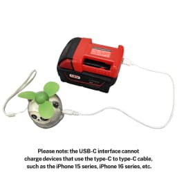 USB Charger Adapter for Milwaukee 18V Lithitum Battery Portable Type-C Port Fast Charging Battery Storage Rack Holder Case