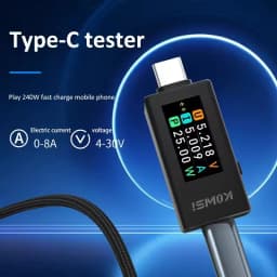 10 in 1 DC Type-C USB Tester Current 4-30V Voltage Meter Timing Ammeter Digital Monitor Cut-off Power Indicator Bank Charger