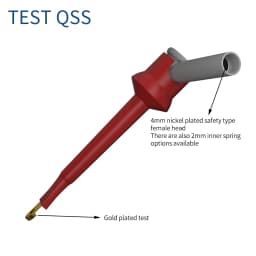 QSS 2PCS Test Hook Clips with Inner Spring with 2MM Hole Copper Mini Grabber for Multimeter Test Lead DIY Tools Accessories