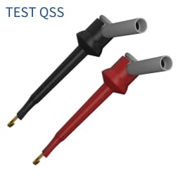 QSS 2PCS Test Hook Clips with Inner Spring with 2MM Hole Copper Mini Grabber for Multimeter Test Lead DIY Tools Accessories