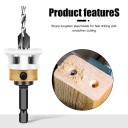 Woodworking Limit Four Edge Countersink Drill Alloy Drill Cone Drill Adjustable Depth Step Drill Screw Countersink Drill Bit