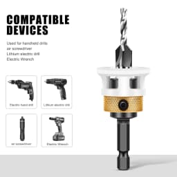 Woodworking Limit Four Edge Countersink Drill Alloy Drill Cone Drill Adjustable Depth Step Drill Screw Countersink Drill Bit