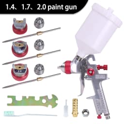 High Quality 1.4/1.7/2.0mm Nozzle Professional HVLP Spray Gun 600ML Gravity Feed Airbrush Kit For Car Furniture Painting