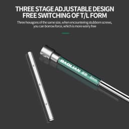 Extended T-Socket Wrench Torx Screwdriver T Type Allen Hex Wrench Chrome Spanner Hand Tool 2.5/3/4/5/6/8/10mm Sizes