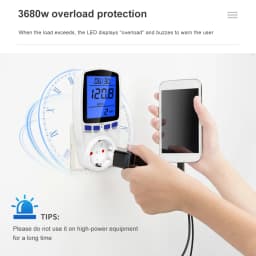 Digital LCD Power Meter Wattmeter 220V 110V AC Backlight Electricy Consumption Energy Kilowatt Wattage Measuring Analyzer