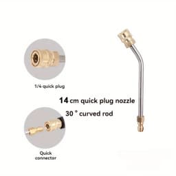 High-Pressure Car Wash Water Gun Accessories with 1/4 Inch Quick Connectors | 90°/30°/U-Shaped Extension Rods
