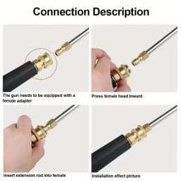 High-Pressure Car Wash Water Gun Accessories with 1/4 Inch Quick Connectors | 90°/30°/U-Shaped Extension Rods