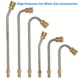 High-Pressure Car Wash Water Gun Accessories with 1/4 Inch Quick Connectors | 90°/30°/U-Shaped Extension Rods