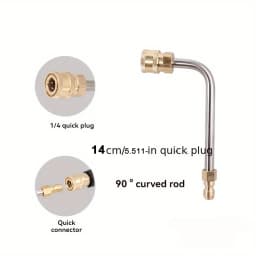 High-Pressure Car Wash Water Gun Accessories with 1/4 Inch Quick Connectors | 90°/30°/U-Shaped Extension Rods