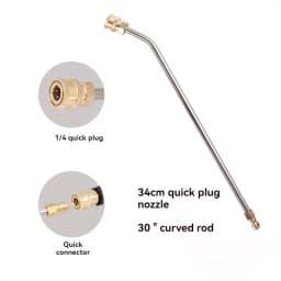High-Pressure Car Wash Water Gun Accessories with 1/4 Inch Quick Connectors | 90°/30°/U-Shaped Extension Rods