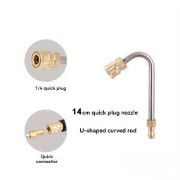 High-Pressure Car Wash Water Gun Accessories with 1/4 Inch Quick Connectors | 90°/30°/U-Shaped Extension Rods