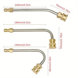 High-Pressure Car Wash Water Gun Accessories with 1/4 Inch Quick Connectors | 90°/30°/U-Shaped Extension Rods