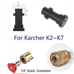 High Pressure Water Gun Foam Cannon Adapter Kit for Karcher K2 K3 K4 K5 K6 K7, Quick Connect with Color Nozzle Attachments