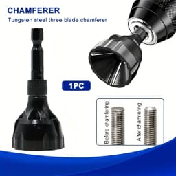 Black Tungsten Steel Three Blade Deburring Chamferer Thread Fillet Trimming Cutter Screw Bolt Deburring Drill Tool