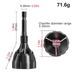 Black Tungsten Steel Three Blade Deburring Chamferer Thread Fillet Trimming Cutter Screw Bolt Deburring Drill Tool