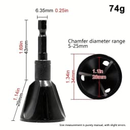 Black Tungsten Steel Three Blade Deburring Chamferer Thread Fillet Trimming Cutter Screw Bolt Deburring Drill Tool