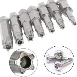 7 Pcs 5 Point Star Screwdriver Bits 50mm S2 Magnetic Star Screw Driver 1/4" Hex Shank T10 T15 T20 T25 T27 T30 T40