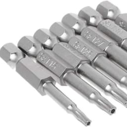 7 Pcs 5 Point Star Screwdriver Bits 50mm S2 Magnetic Star Screw Driver 1/4" Hex Shank T10 T15 T20 T25 T27 T30 T40