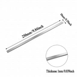 Thickness 1mm 2mm 3mm 4mm 304 Stainless Steel Flat Bar Plate Rod Length 250mm Mechanical Nut Hardware CNC Handmade DIY Parts