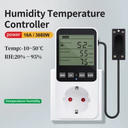Humidity Temperature Controller Timer Socket Heating Cooling Thermostat Alarm With Temperature Sensor EU US UK FR Plug