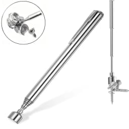 Portable Magnetic Pickup Telescopic Rotatable Silver Magnetic Pickup Rod with Retractable Pen Clip Magnet Suction Rod Hand Tool