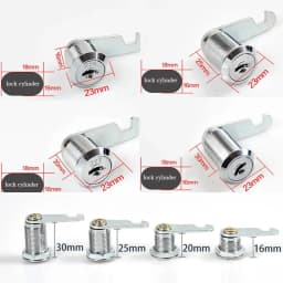 16/20/25/30mm Cam Lock Set Door Cabinet Mailbox Drawer Cupboard Locker Etc,It Comes with 2 Keys and 4 Different Lock Plates
