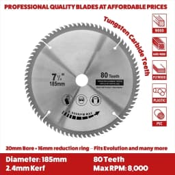 Circular Saw Blade Carbide Wood Cutting Disc TCT Saw Blade 185mm x80T x20mm Tipped Cutter Woodworking Cutting Tools Disc