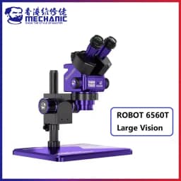 MECHANIC ROBOT 6560T-B11 Trinocular Stereo Industrial Microscope 6.5-60X Continuous Zoom WF10X25 Eyepiece 0.45X Camera Adapter