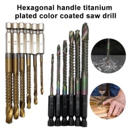 Hexagonal serrated Twist drill woodwork straight handle hole expansion groove DIY irregular hole alloy cut power tool accessory