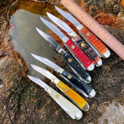 Classic Watchman Knife Bone Slip Joint Multi-Blade Folding Pocket Knives Traditional Design High-Quality Wood Handle