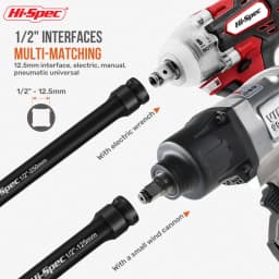 Hi-Spec Impact Socket Extension Bar Impact Socket Cr-V Steel With Lengths Of 3", 5", 10" 15"For Wrench Auto Repair