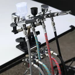 Nasedal Airbrush Holder Gravity Stand Kit for Air Brush Paint Spray Gun Holding 6 Clamp-On Mount Table Bench Station