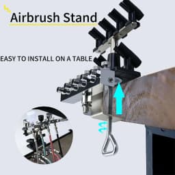 Nasedal Airbrush Holder Gravity Stand Kit for Air Brush Paint Spray Gun Holding 6 Clamp-On Mount Table Bench Station