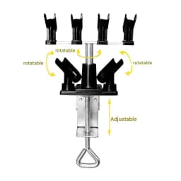 Nasedal Airbrush Holder Gravity Stand Kit for Air Brush Paint Spray Gun Holding 6 Clamp-On Mount Table Bench Station