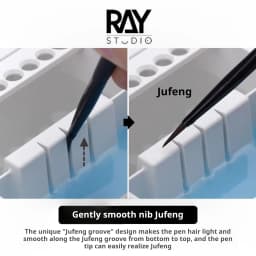 RAY Studio 2 In1 Dual-Compartment Brush Cleaning Pot with Absorbent Pad for Gundam DIY Modeling Brushes (Holder & Cleaner)